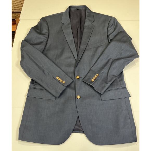 J.CREW‎ Navy Thompson Suit Jacket Wool Blazer Men's 44R 2 Button Double Vent